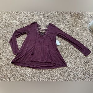 Coco+Jaimeson Elderberry Plum Flowy Long sleeve